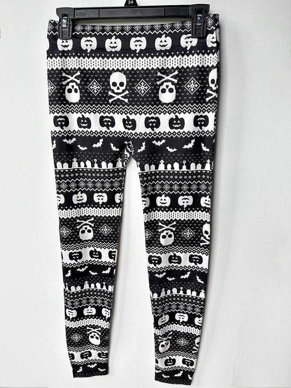 No Boundaries Halloween Fairisle skull and pumpkin leggings Size 7/9